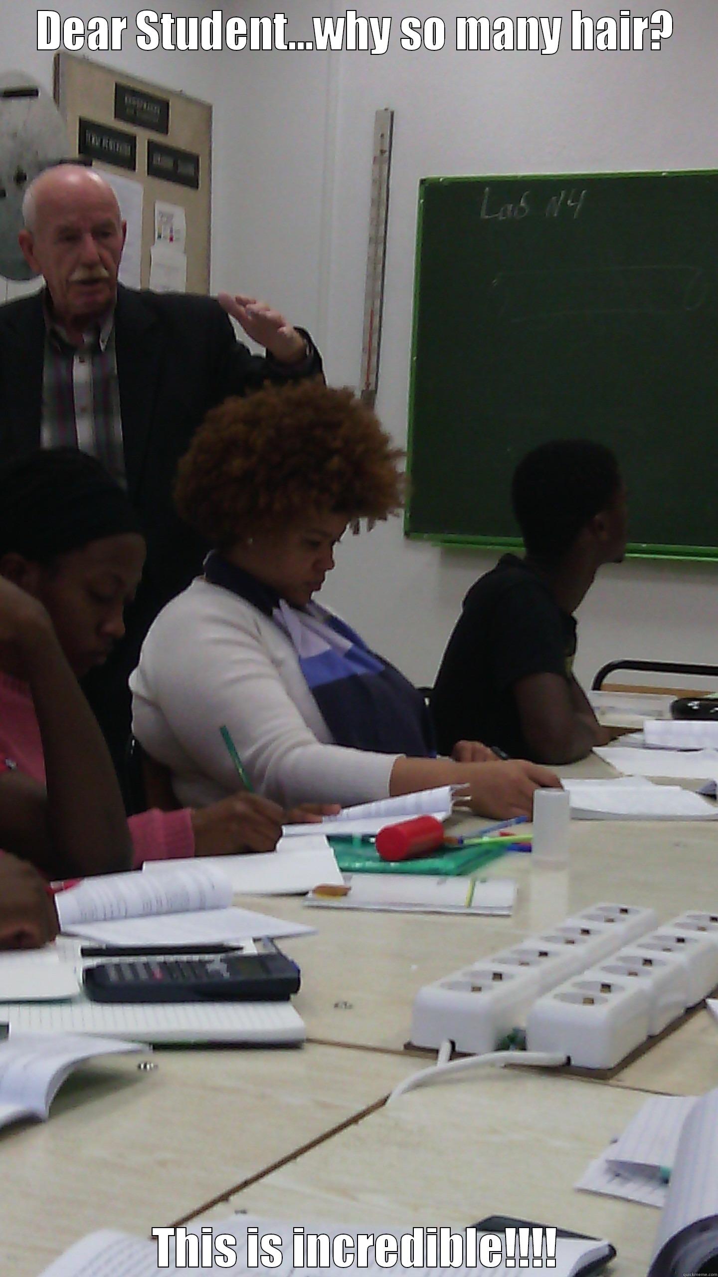 DEAR STUDENT...WHY SO MANY HAIR? THIS IS INCREDIBLE!!!! Misc