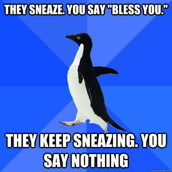 They Sneaze. you say 