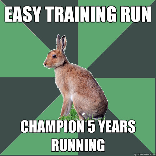 Easy Training Run Champion 5 years running - Easy Training Run Champion 5 years running  Harrier Hare
