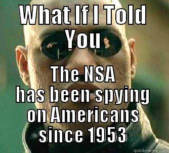 WHAT IF I TOLD YOU THE NSA HAS BEEN SPYING ON AMERICANS SINCE 1953 Matrix Morpheus