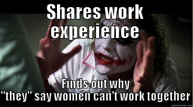 SHARES WORK EXPERIENCE FINDS OUT WHY 