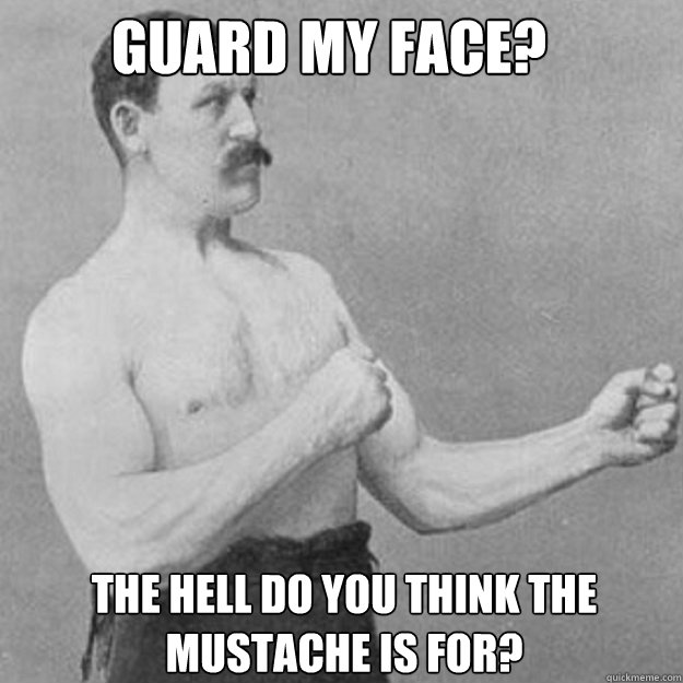 Guard my face? the hell do you think the mustache is for? - Guard my face? the hell do you think the mustache is for?  Misc