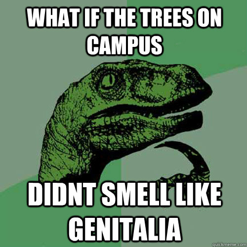 What if the trees on campus didnt smell like genitalia   Philosoraptor