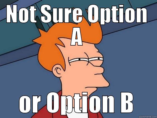 NOT SURE OPTION A OR OPTION B Futurama Fry