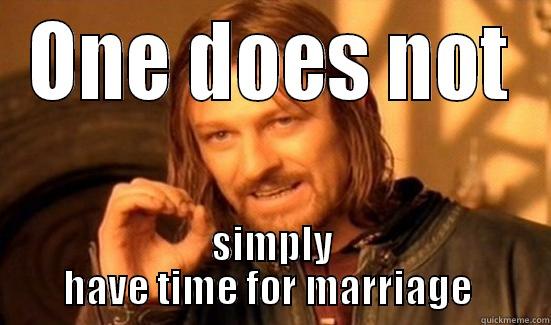 ONE DOES NOT SIMPLY HAVE TIME FOR MARRIAGE  Boromir