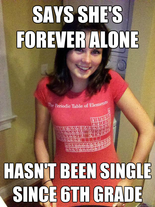 says she's forever alone hasn't been single since 6th grade  Needy Reddit Girl