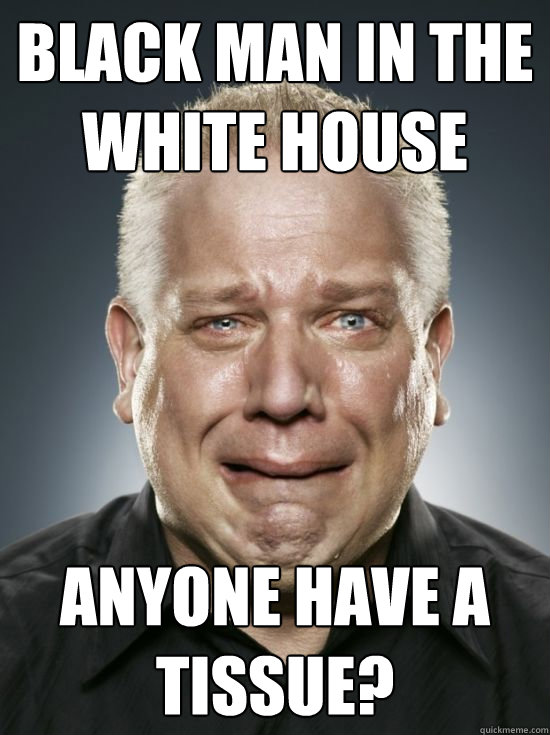 black man in the white house anyone have a tissue?  