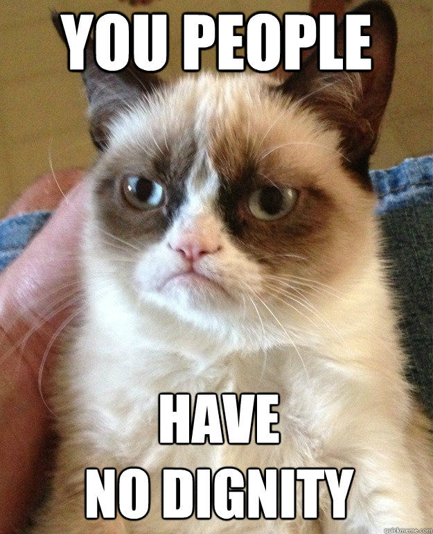you people have 
no dignity  condescending cat