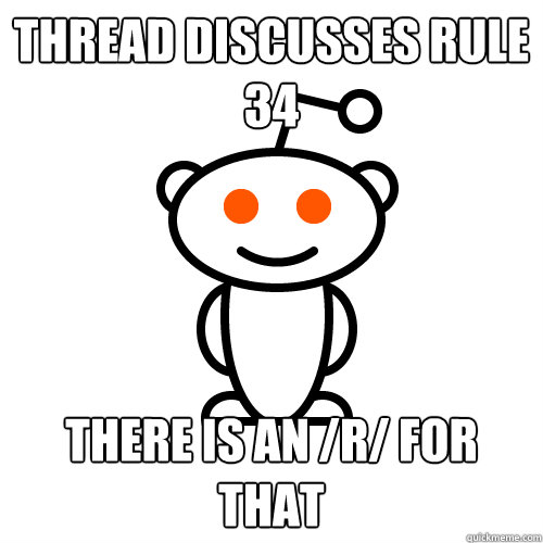 Thread discusses rule 34 There is an /r/ for that  Redditor