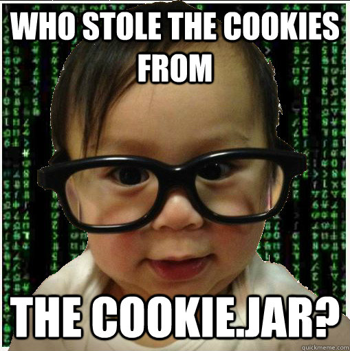 Who stole the cookies from The cookie.jar? - Who stole the cookies from The cookie.jar?  Baby programmer