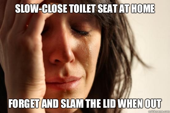 slow-close toilet seat at home Forget and slam the lid when out  - slow-close toilet seat at home Forget and slam the lid when out   First World Problems