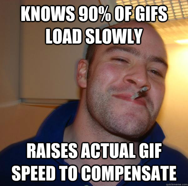 Knows 90% of gifs load slowly raises actual gif speed to compensate - Knows 90% of gifs load slowly raises actual gif speed to compensate  Misc