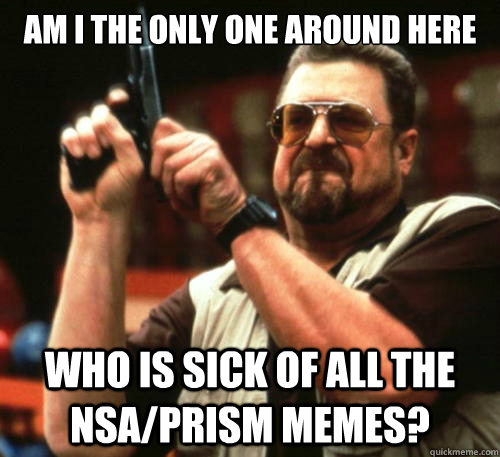 Am I the Only One Around Here Who is sick of all the NSA/PRISM memes?   Am I The Only One Around Here