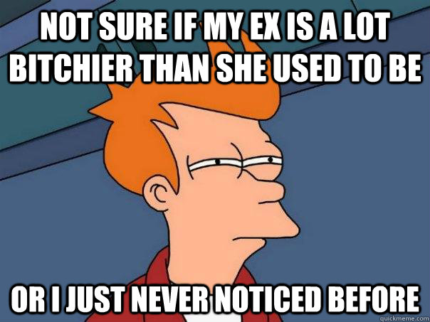 Not sure if my ex is a lot bitchier than she used to be Or I just never noticed before - Not sure if my ex is a lot bitchier than she used to be Or I just never noticed before  Futurama Fry