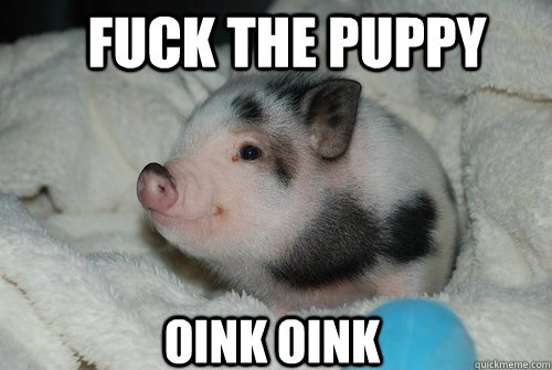fuck the puppy oink oink  