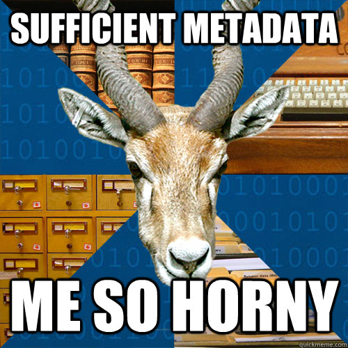 sufficient metadata me so horny - sufficient metadata me so horny  Information Science Antelope