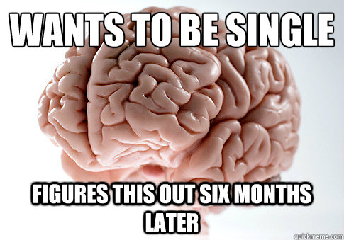 WANTS TO BE SINGLE FIGURES THIS OUT SIX MONTHS LATER  Scumbag Brain