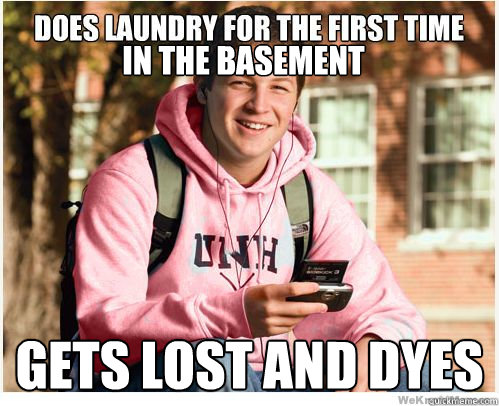 in the basement Gets lost and Dyes - in the basement Gets lost and Dyes  College Freshman Does Laundry FIXED