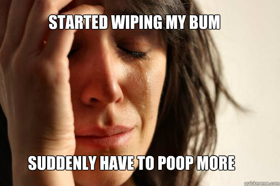 Started wiping my bum Suddenly have to poop more  First World Problems