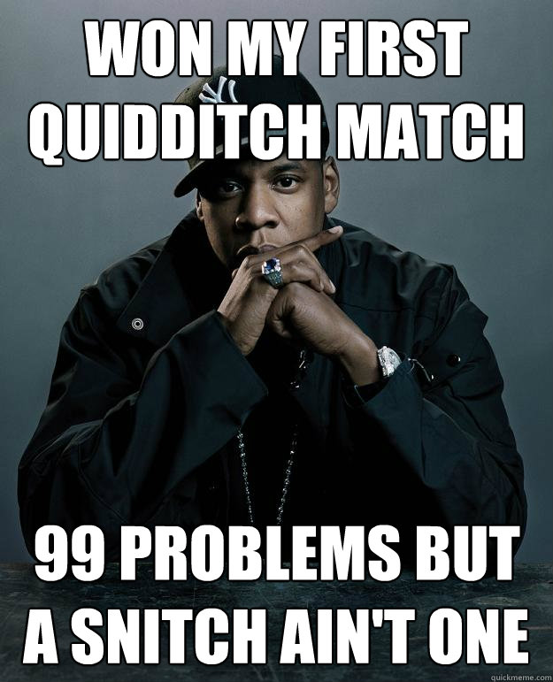 Won my first quidditch match 99 problems but a snitch ain't one  Jay Z Problems