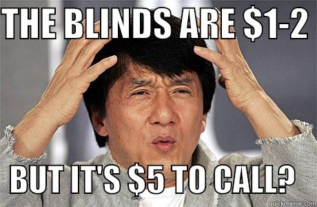 THE BLINDS ARE $1-2    BUT IT'S $5 TO CALL?   EPIC JACKIE CHAN