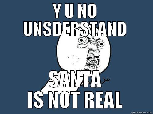 Y U NO UNSDERSTAND SANTA IS NOT REAL Y U No