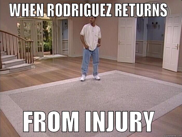 WHEN RODRIGUEZ RETURNS  FROM INJURY Misc