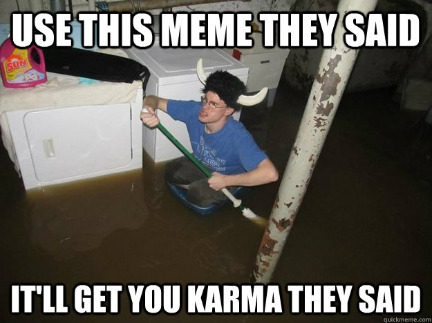 Use this Meme they Said It'll get you Karma They Said  Laundry Room Viking