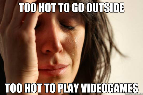 Too hot to go outside Too hot to play videogames  First World Problems