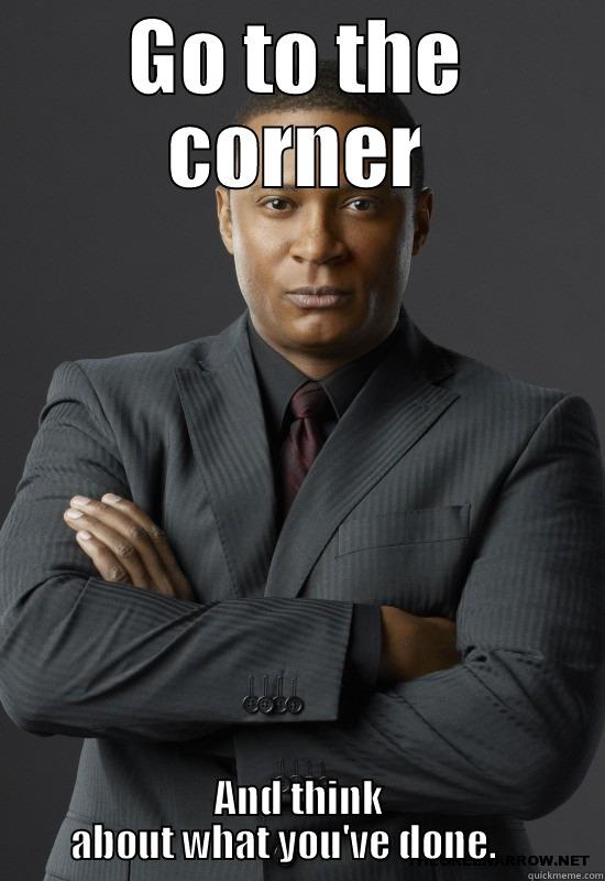 Mean ol' diggle - GO TO THE CORNER AND THINK       ABOUT WHAT YOU'VE DONE.           Misc