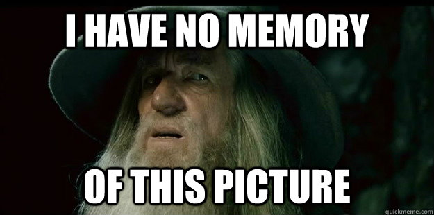 i have no memory of this picture - i have no memory of this picture  I have no memory Gandalf