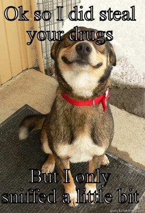OK SO I DID STEAL YOUR DRUGS BUT I ONLY SNIFFED A LITTLE BIT Good Dog Greg