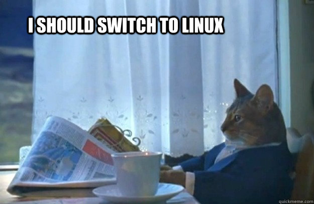 I should switch to linux - I should switch to linux  Sophisticated Cat