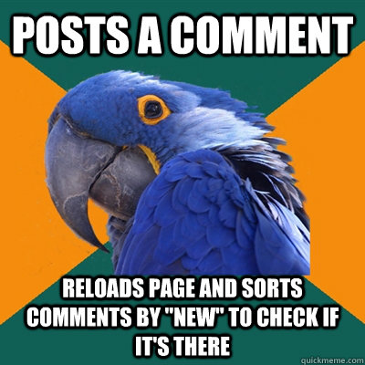 POSTS A COMMENT RELOADS PAGE AND SORTS COMMENTS BY 