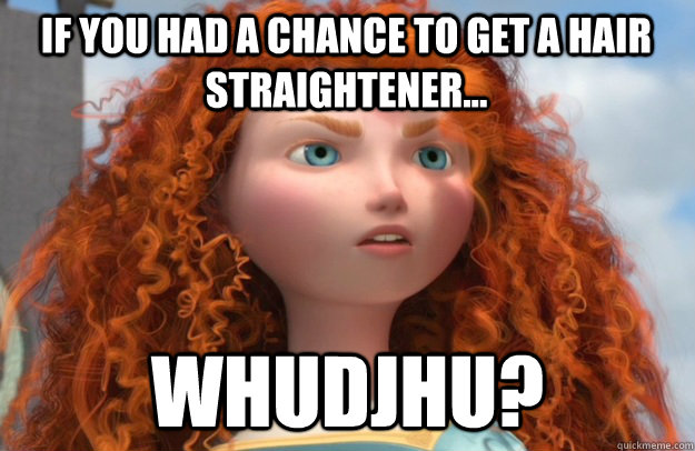 IF YOU HAD A CHANCE TO GET A HAIR STRAIGHTENER... WHUDJHU?  