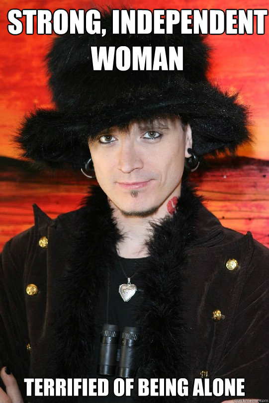 Strong, Independent Woman Terrified of Being Alone Caption 3 goes here  Lolgame