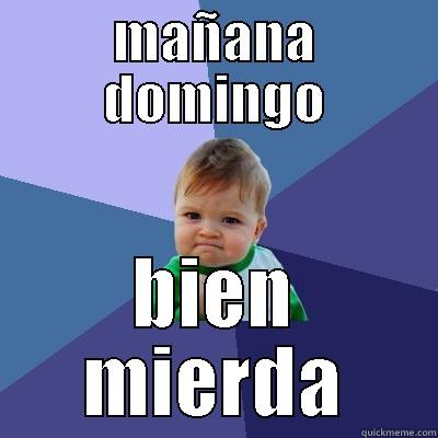 MAÑANA DOMINGO BIEN MIERDA Success Kid