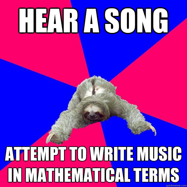 Hear a song Attempt to write music in mathematical terms  Math Major Sloth