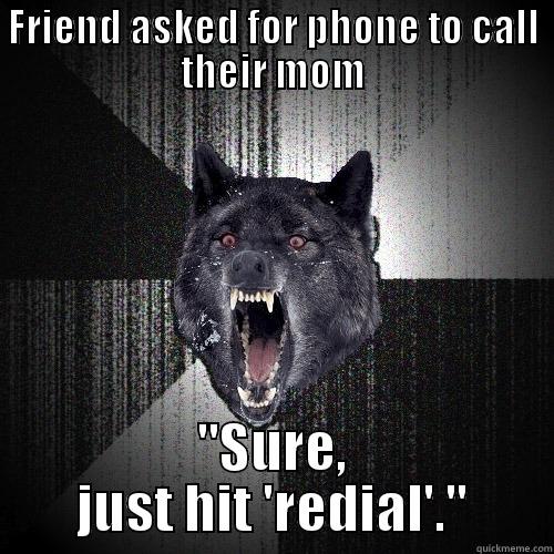FRIEND ASKED FOR PHONE TO CALL THEIR MOM 