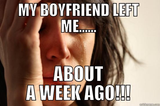 MY BOYFRIEND LEFT ME...... ABOUT A WEEK AGO!!! First World Problems