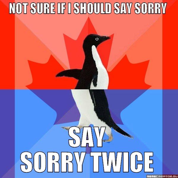 NOT SURE IF I SHOULD SAY SORRY SAY SORRY TWICE Misc