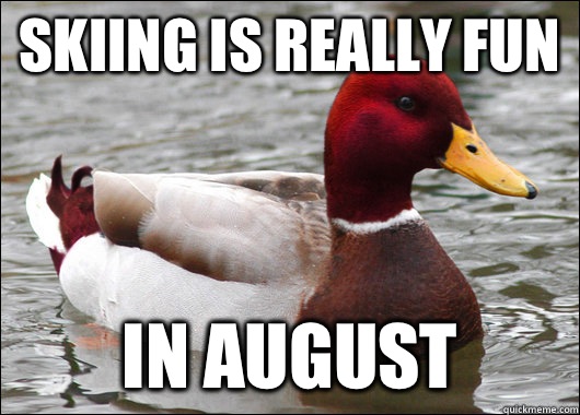 Skiing is really fun In August  Malicious Advice Mallard