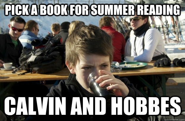 Pick a book for summer reading  Calvin and Hobbes  Lazy Elementary School Kid