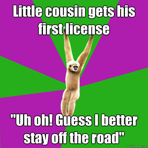 Little cousin gets his first license 