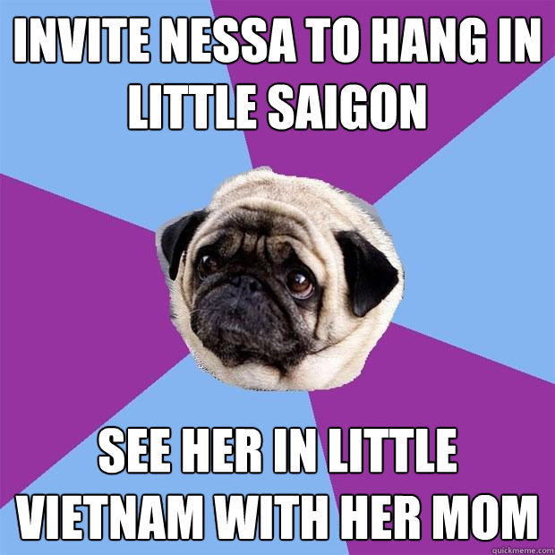 iNVITE NESSA TO HANG IN LITTLE SAIGON SEE HER IN LITTLE VIETNAM WITH HER MOM - iNVITE NESSA TO HANG IN LITTLE SAIGON SEE HER IN LITTLE VIETNAM WITH HER MOM  Lonely Pug