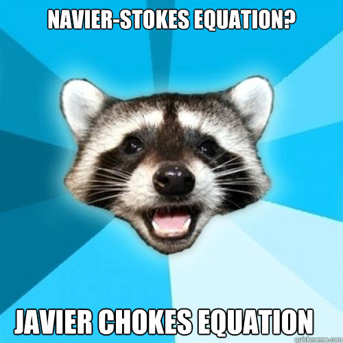 Navier-stokes equation? Javier chokes equation  