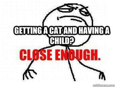getting a cat and having a child?   