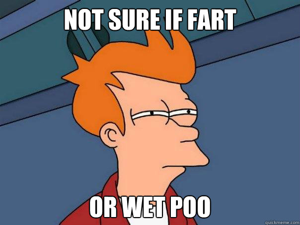 NOT sure if fart or wet poo  Futurama Fry