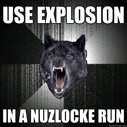 use explosion in a nuzlocke run  Insanity Wolf