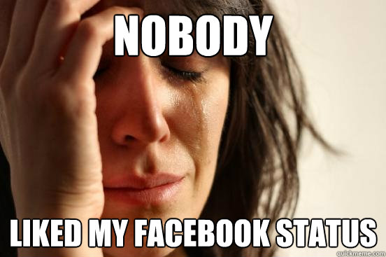nobody liked my facebook status  First World Problems